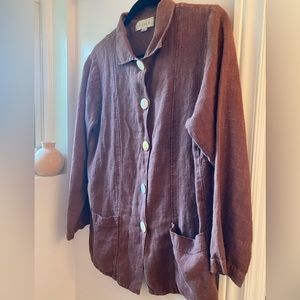 Brown Linen Chore Jacket
